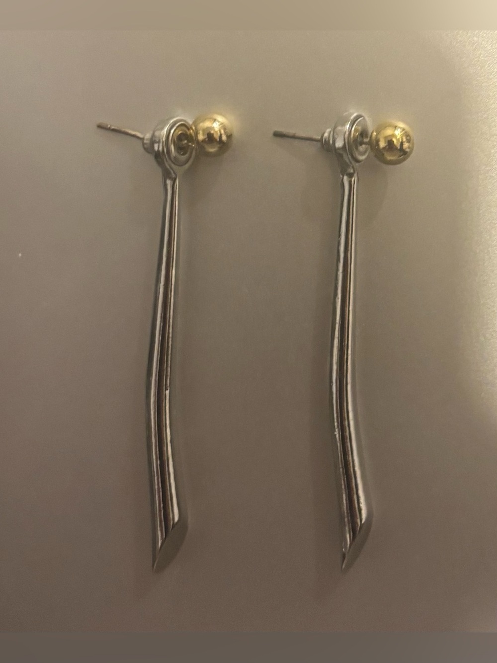Gold & Silver Two-Tone Drop Earrings